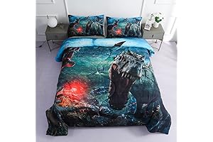 Jurassic World Bedding: T-Rex, Triceratops, Tanystropheus Dinosaur War Bedding Set