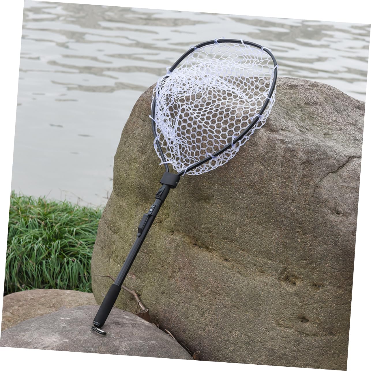 Anneome Pesca Equipo Plegable Salabre Pesca Materiales Duraderos Mango Antideslizante