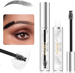 Eyebrow Gel with Brush, 2 Pack Clear Brow Gel Eye Brow Gel, Waterproof & Long-Lasting, Easy-To-Use Eyebrow Mascara Brow Mascara Eyebrow Shaping Makeup for Natural-Looking Finish, 0.211 Fl Oz, Clear
