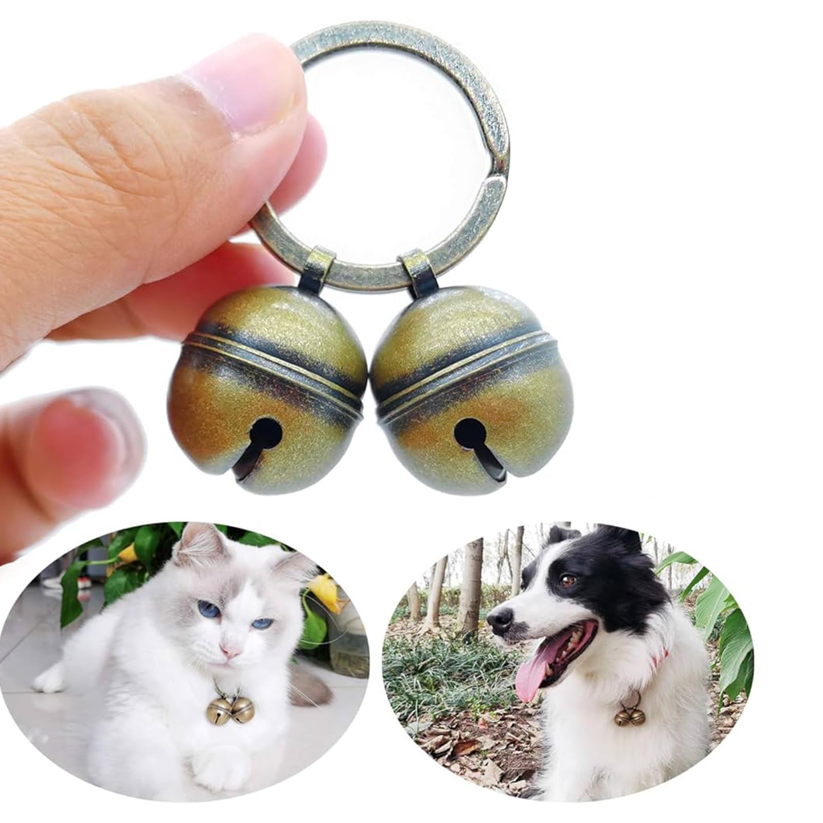Campanelli Extra Rumorosi per Cani e Gatti, Campanello Extra Forte per Collare con Chiusura a Moschettone Girevole, Pet Campane per Collare Campana Pendente