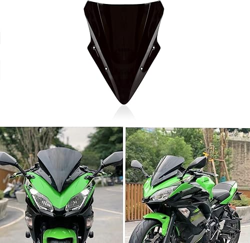 Miniatura 1 de Parabrisas doble burbuja para Ninja 650 ER6F 2017 2018 2019 (negro)