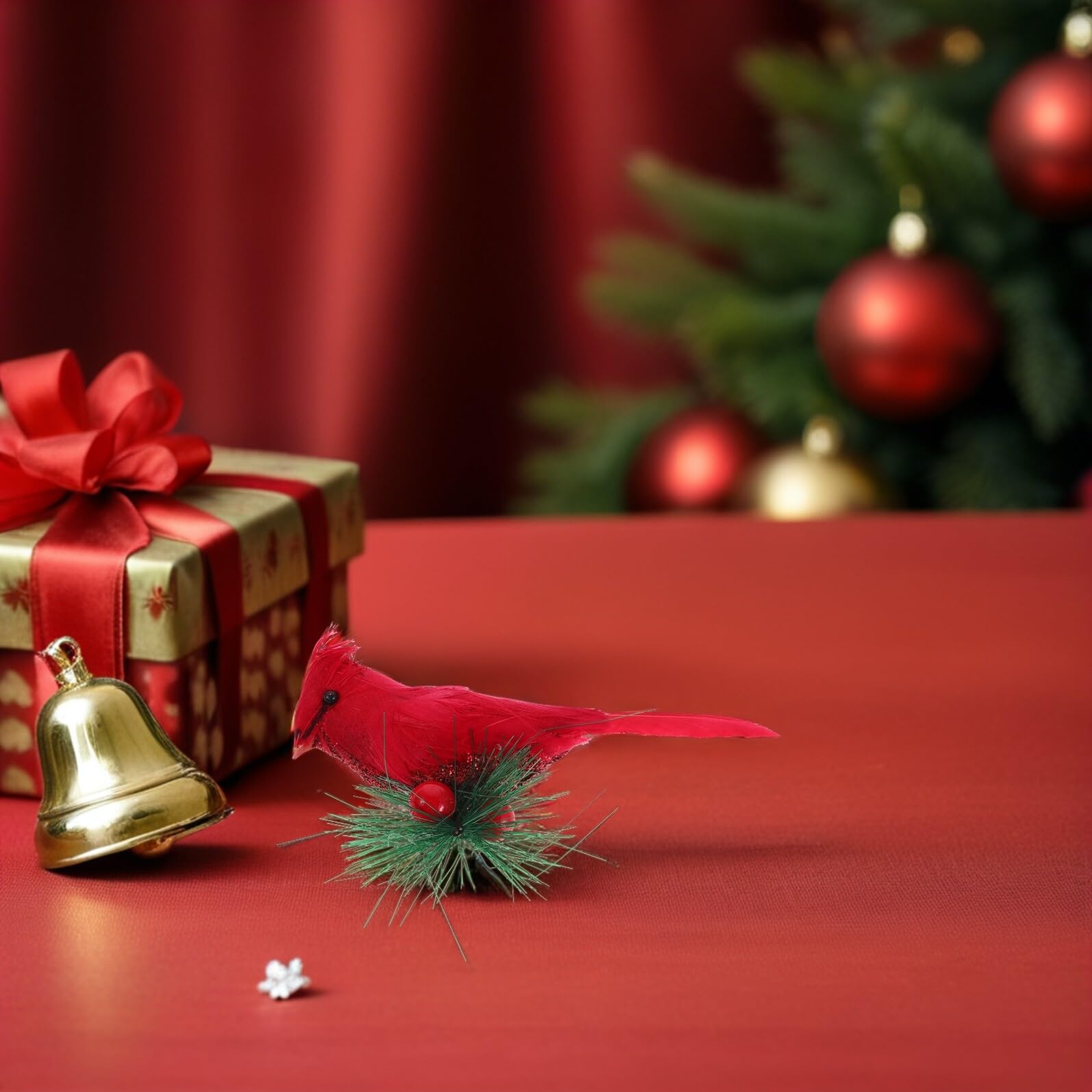 10pezzi Decorazioni per Albero di Natale con Uccellini Cardinali Rossi Clip Piccoli Ornamenti in Schiuma per Casa Uccelli Artificiali Realistici per Decorazioni Natalizie