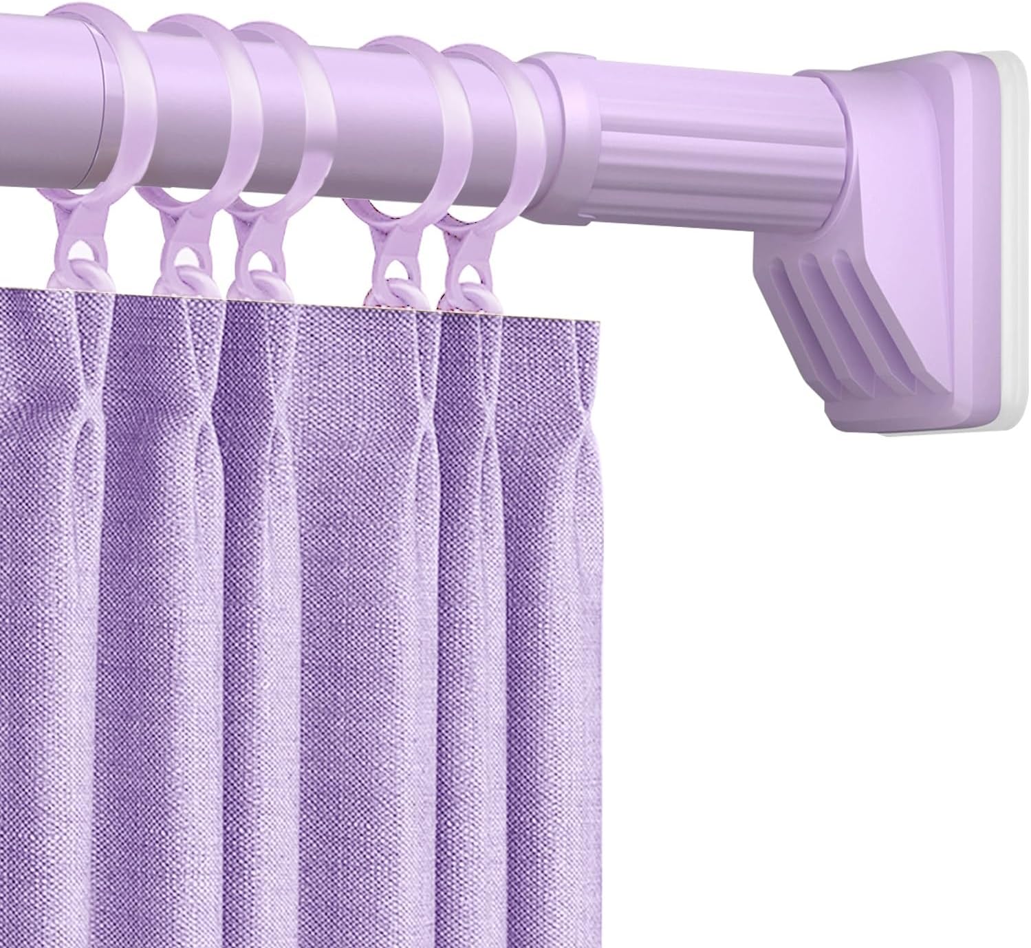 15-192'' Adjustable Shower Curtain Rod, Non Slip Tension Shower Rod, Stainless Steel Spring Shower Rod, Ø 33.0mm Never Rust, for Bathroom Window Living Room Patio(Purple,63"-98")
