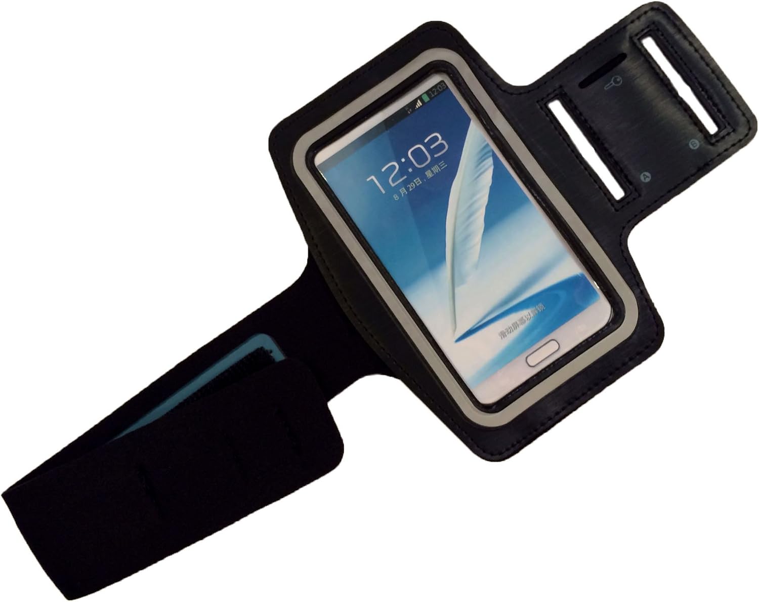 Samsung Galaxy Note 4, Note 3, and Note 2 Neoprene Cell Phone Arm Band for Running, Walking, Hiking, and Other Exercise and Sports Activities by ASCT (Black)