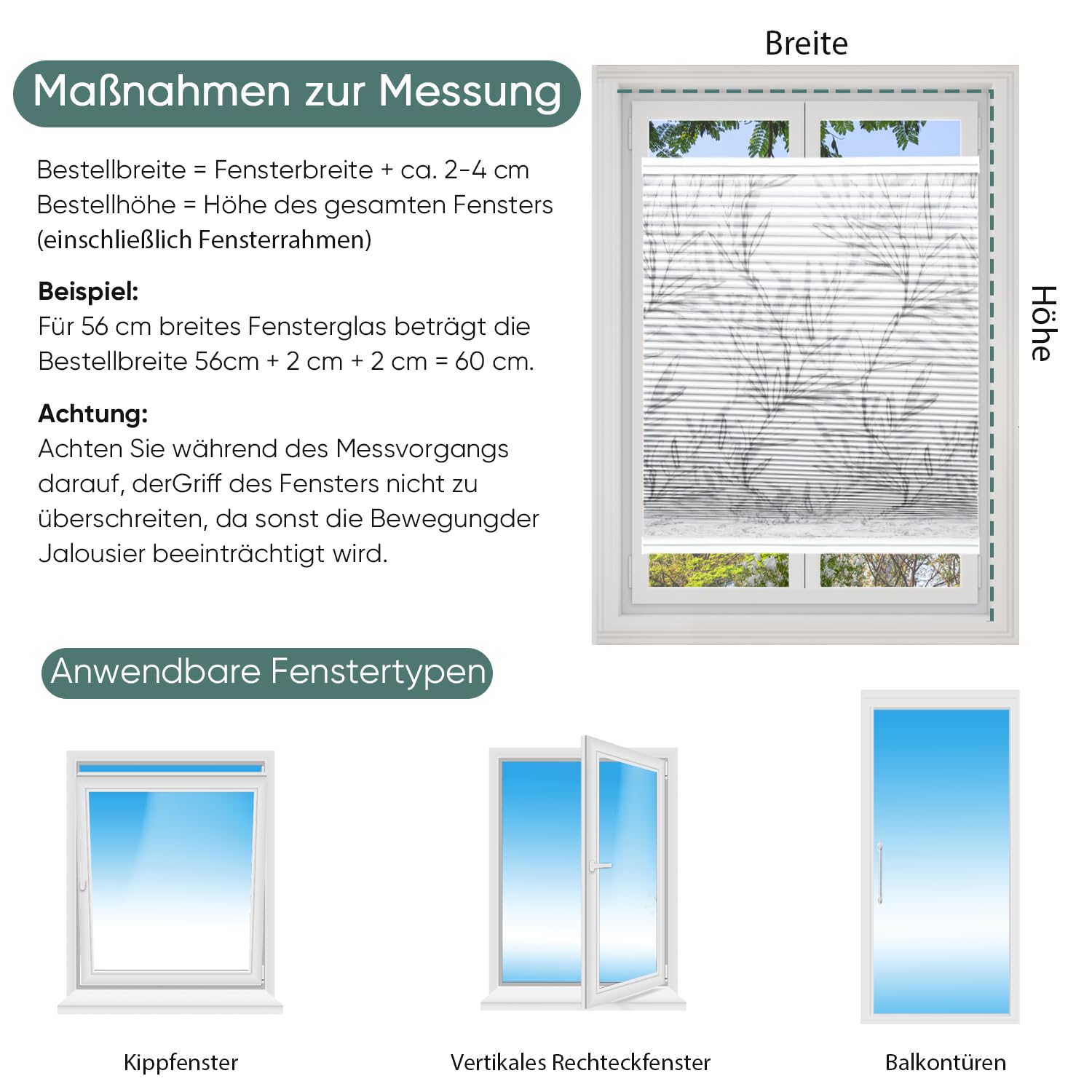 Sekey Store plissé en nid d'abeille - sans perçage - 100% occultant - Opaque - Klemmfix - Rail en Aluminium - Blanc au Choix - Impression et Gris - 60 x 130 cm (l x h)