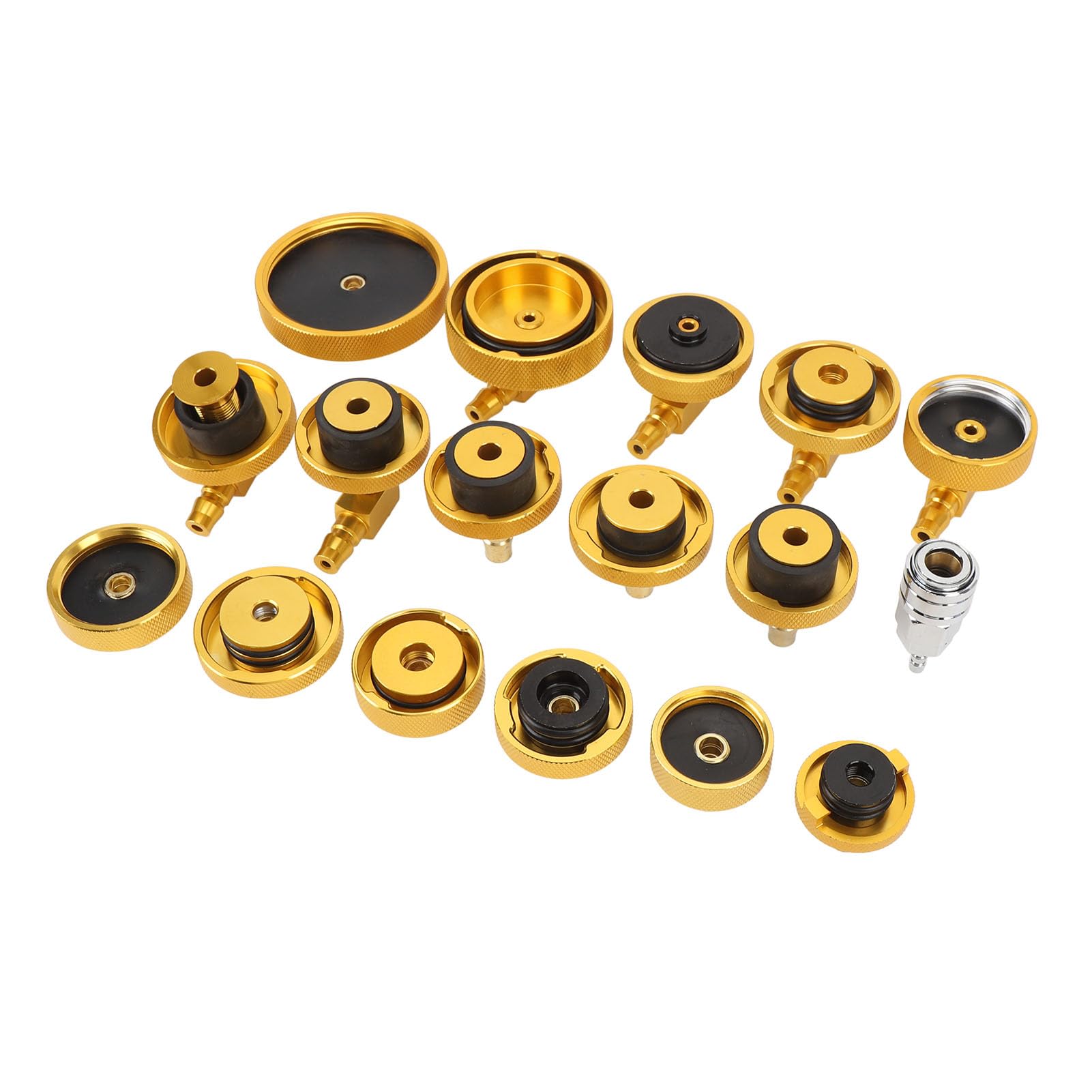 Keenso Kit Adaptador de Hemorragias de Fluido de Frenos de 17 Piezas, Conexión de Herramientas de Sangrado de Freno Eficiente, Adaptadores de Aluminio Establecidos para la Mayoría de