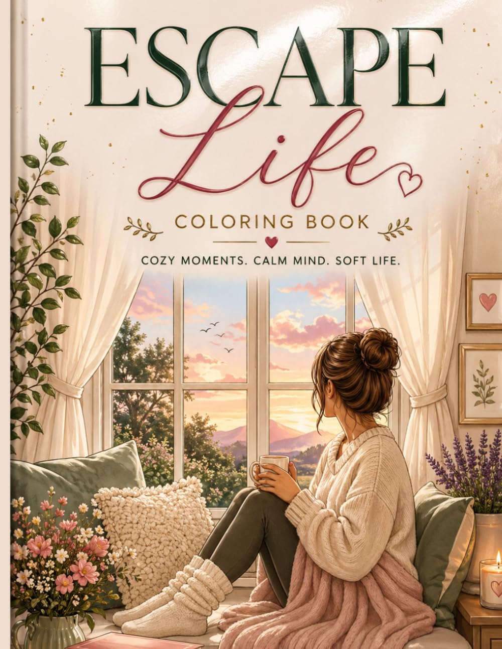 Escape Life Coloring Book: Cozy & Calm Coloring Book for Adults – Relax, Unwind & Find Your Quiet Moments