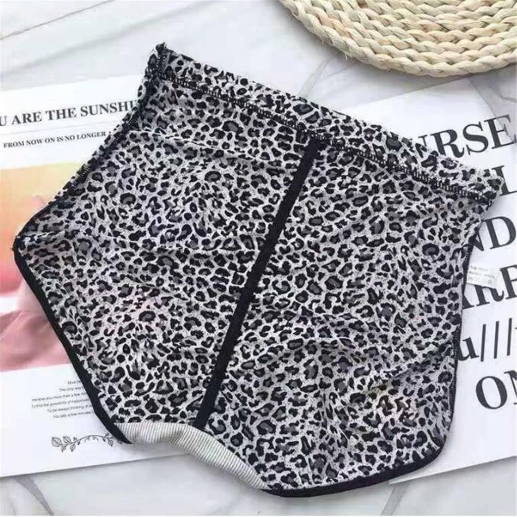 2-pak Leopard Print Majtki Ice Silk Comfort Bokserki Seksowne bezszwowe majtki z wysokim stanem