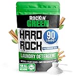 Rockin\' Green Hard Rock Laundry Detergent for Hard Water (90 Loads), Plant based, Natural Laundry Detergent Powder, Biodegradable Odor Fighter, Safe for Sensitive Skin, 45 oz (Freshwood Mac)