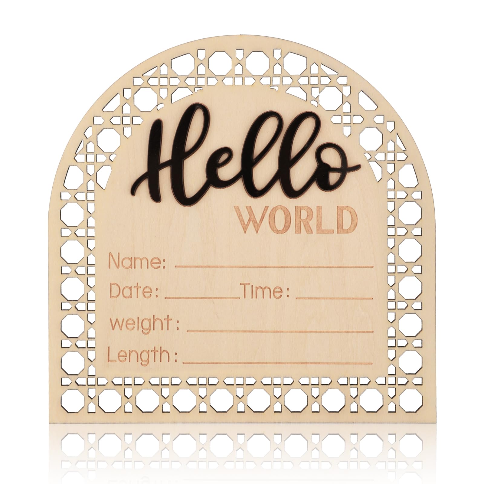 Baby Announcement Sign, 5.5 Inch Newborn Birth Announcement Cards Wooden Baby Birth Sign Newborn Cards for Boys and Girls Birth