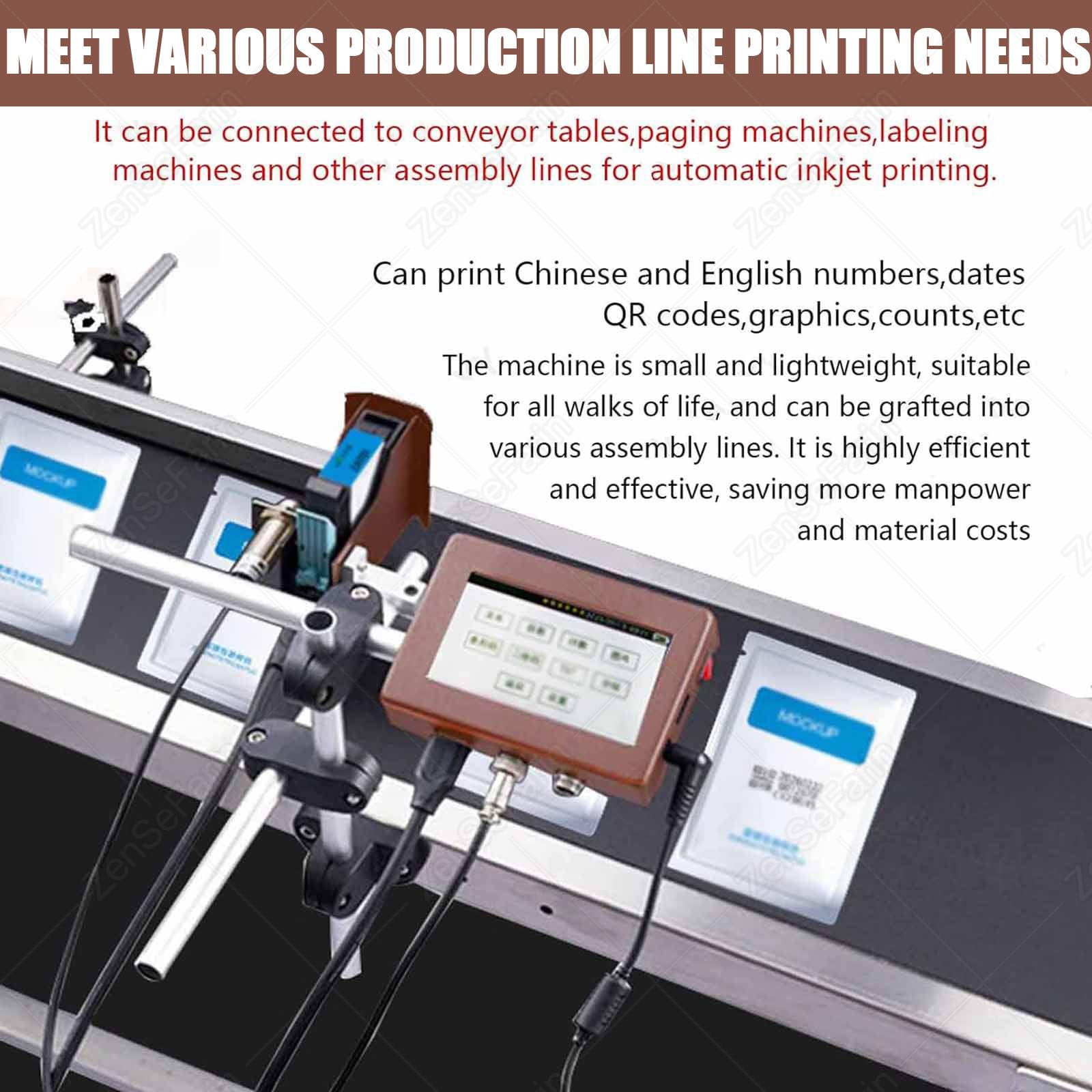 Impresoras Inyección Tinta Industriales,Impresora Pequeña Codificadora Inyección Tinta,Máquina Codificación Automática Línea Montaje En Línea Máquina Codificación 12.7mm