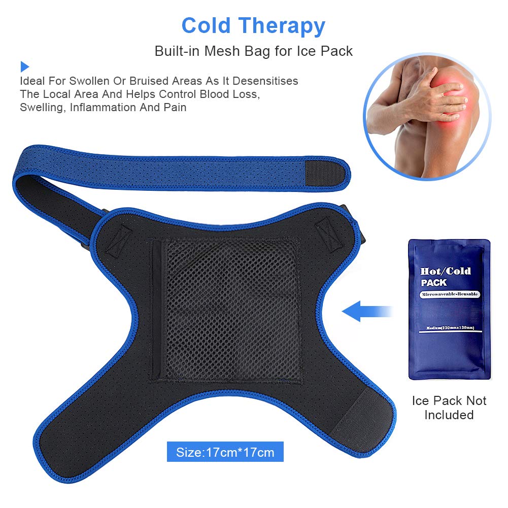 Yosoo Health Gear Medyczny bandaż na ramię z terapią cieplną na zamrożone ramiona, mankiet rotatora, staw AC, skręcenia, zapalenie kaletki, zapalenie ścięgien, ergonomiczny kształt