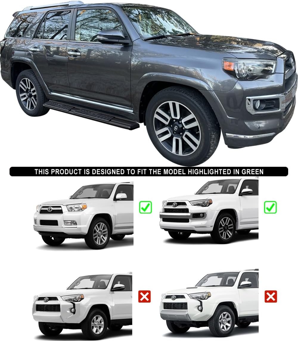 APS Black OE Style Nerf Bars Running Boards Compatible with Toyota 4Runner 2010-2024 Limited Nightshade Edition & 19-24 TRD Sport & 10-13 SR5