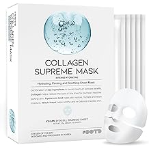#OOTD Collag&egrave;ne Hydratant Feuille Masques pour Visage Cor&eacute;en Anti Vieillissement Masque Feuille pour Peau S&egrave;che et Peau Sensible, EVE Vegan, Non Test&eacute; sur les Animaux, Pas de Parab&egrave;nes, Pas de Sulfates, Acide Hyaluronique, Sorci&egrave;re Hazel 10EA