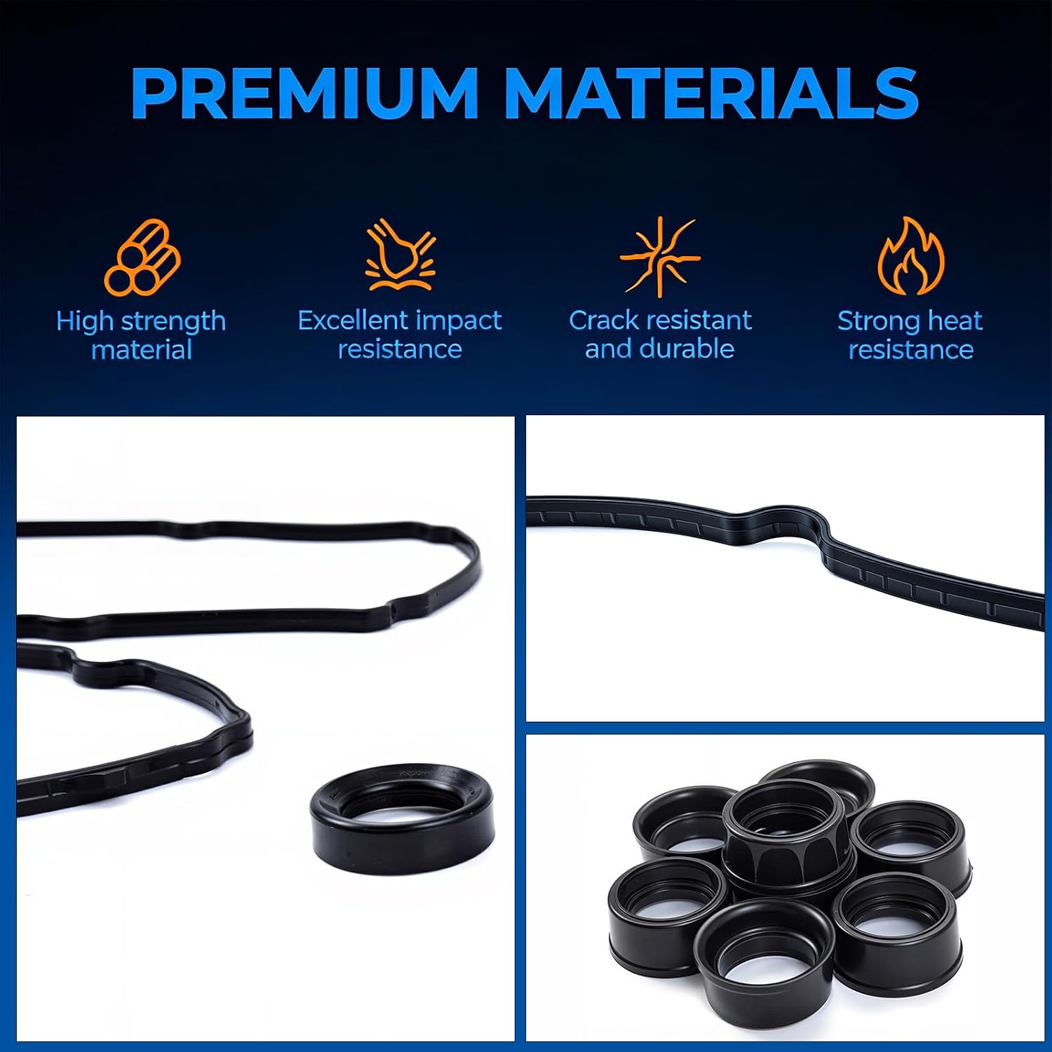 Sorello VS50830R Engine Valve Cover Gasket Set Compatible with Subaru Crosstrek Impreza XV Crosstrek 2.0L, for Forester Legacy Outback 2.5L H4 2013-2019 Gas DOHC Replaces 13270AA190 VS50725