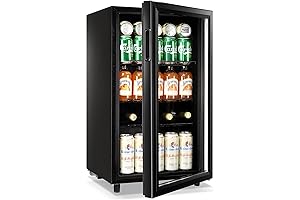 WANAI Mini Fridge con Puerta de Vidrio para 120 Latas
