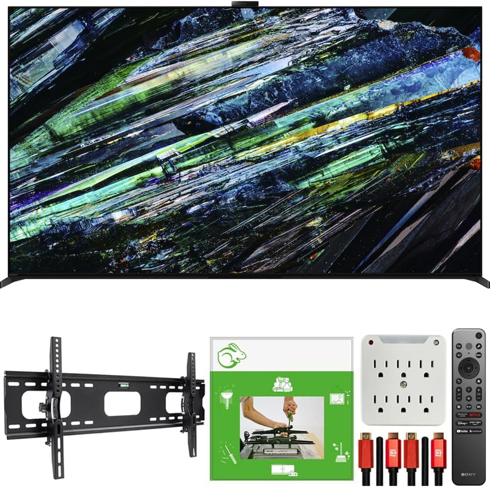 Sony XR65A95L BRAVIA XR A95L 65 inch QD-OLED 4K HDR Smart TV with Google TV (2023) Bundle with TaskRabbit Installation Services + Deco Gear Wall Mount + HDMI Cables + Surge Adapter