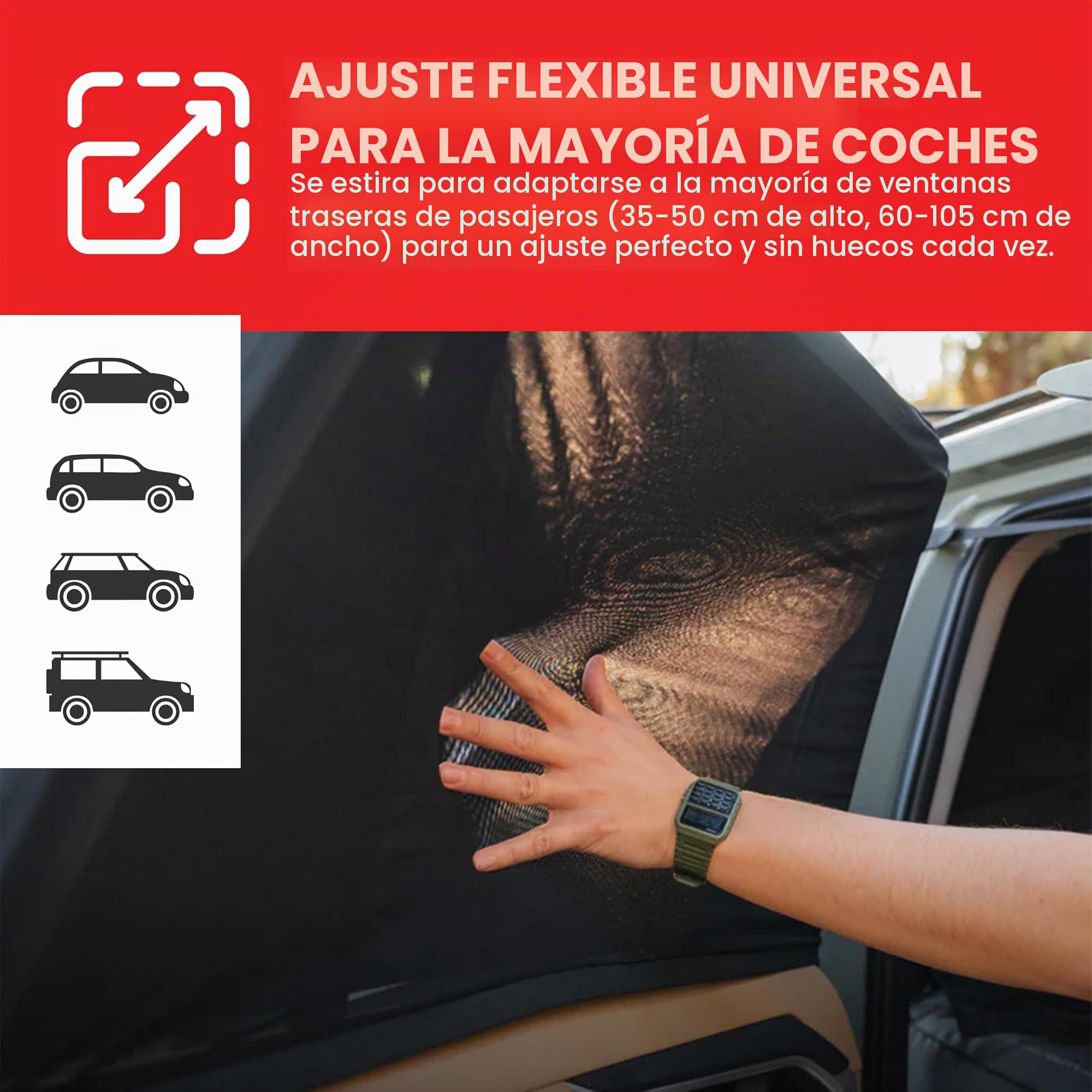 Royal Rascals | Calcetín para Cristal x2 │Protección 40+ contra los dañinos Rayos UV │Cubre el Cristal 100% │ Tamaño Universal para Todos los Coches │ Antideslumbramientos | Material Alto