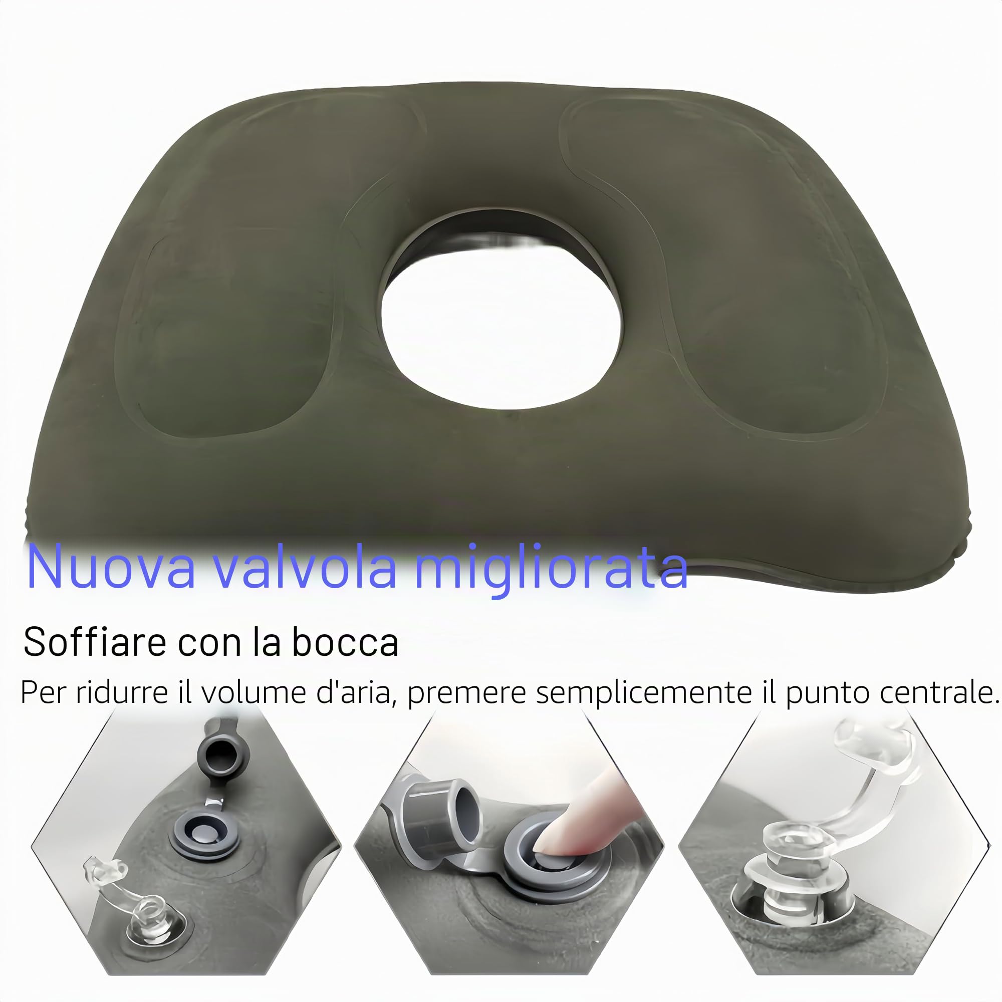 Bellissimo cuscino per sedere ortopedico a forma di ciambella gonfiabile, cuscino per sedere ortopedico gonfiabile, cuscino per sedere gonfiabile, cuscino per il coccige, cuscino per decubito, cuscino