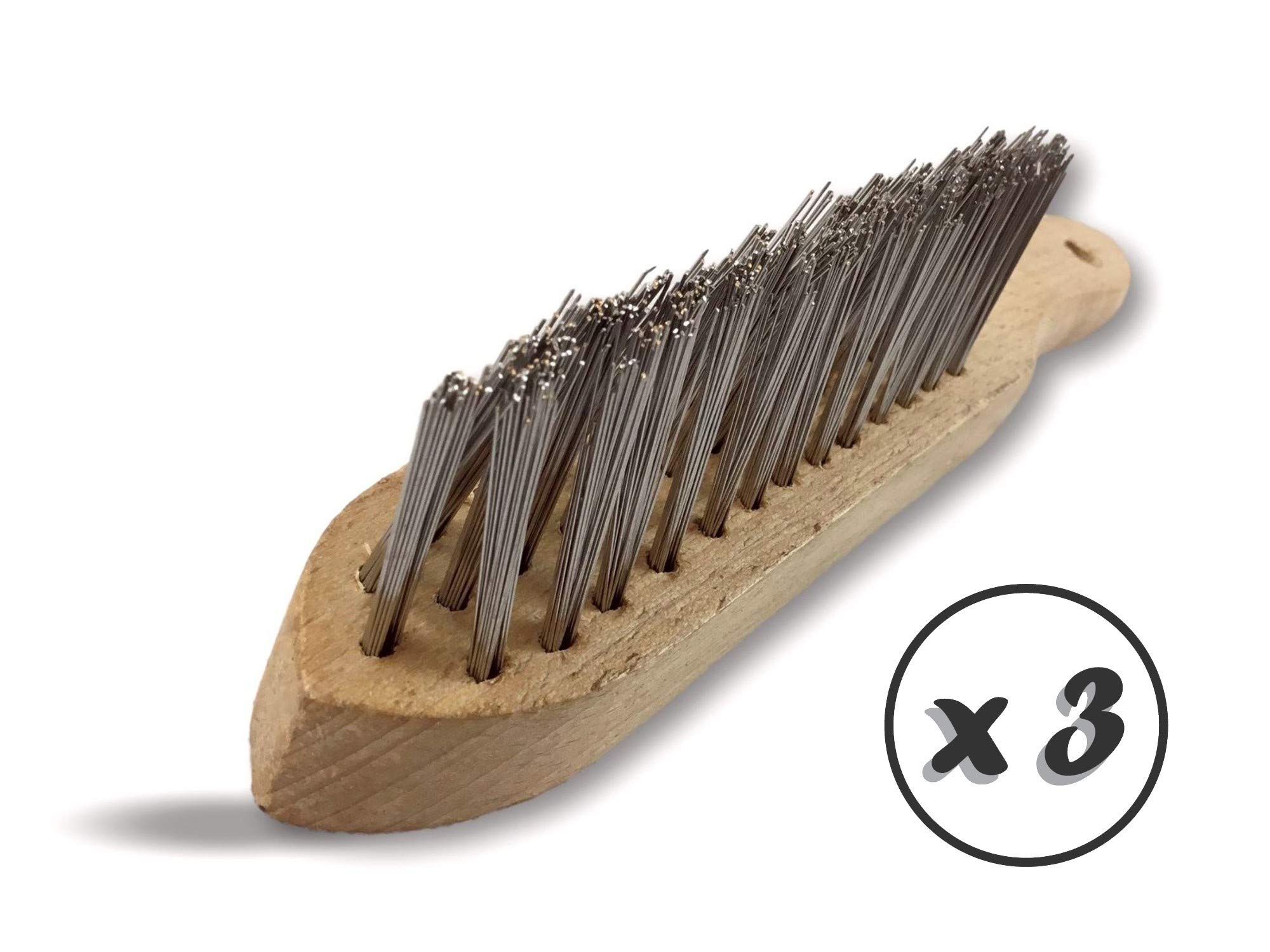 Metalowa szczotka do spawania kątowego | Zestaw 3 | Wypełniacz drutu ze stali nierdzewnej 40 mm | Profesjonalna wersja | Szczotkowanie usuwanie rdzy | Kibros 32SDI3bx3