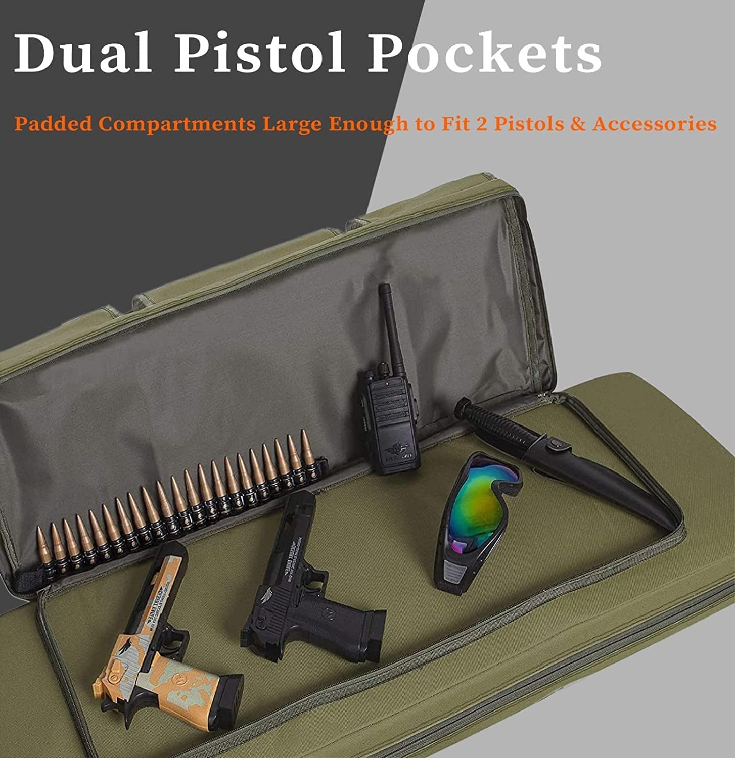 Bolsa de Rifle táctico Plegable,Funda para Fusil Airsoft Funda Escopeta Porta Caza Estuche de Rifle Doble Largo para Caza, Tiro, Pesca, Senderismo