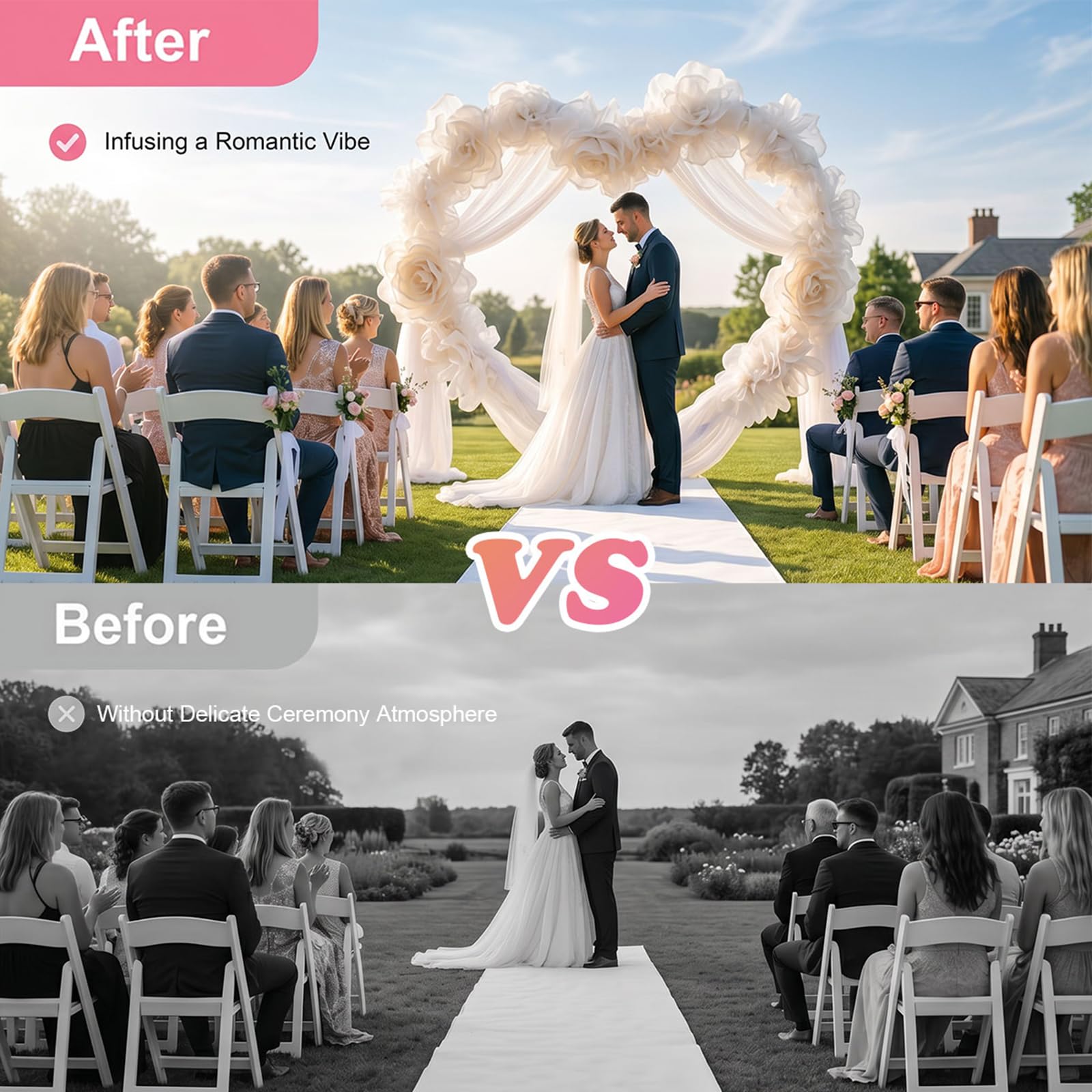 Kit per arco di palloncini a forma di cuore, arco nuziale in metallo, 2,6 m kit per arco di palloncini a forma di cuore arco dorato piante da giardino per decorazioni di sfondo foto di matrimonio