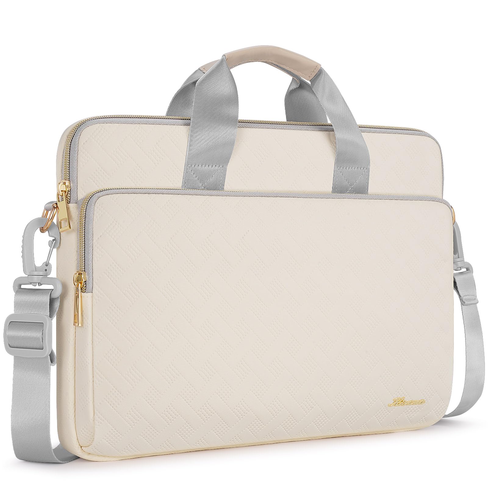 KIZUNA Laptop Sleeve Case 17 Inch Computer Shoulder Bag for for 17.3" Lenovo Legion 5/5i/LG gram 17/17.3" MSI 17/Dell G7/17 Lenovo IdeaPad 3i Gen7/HP Gaming Pavilion 17/Lenovo Ideapad 700,Beige