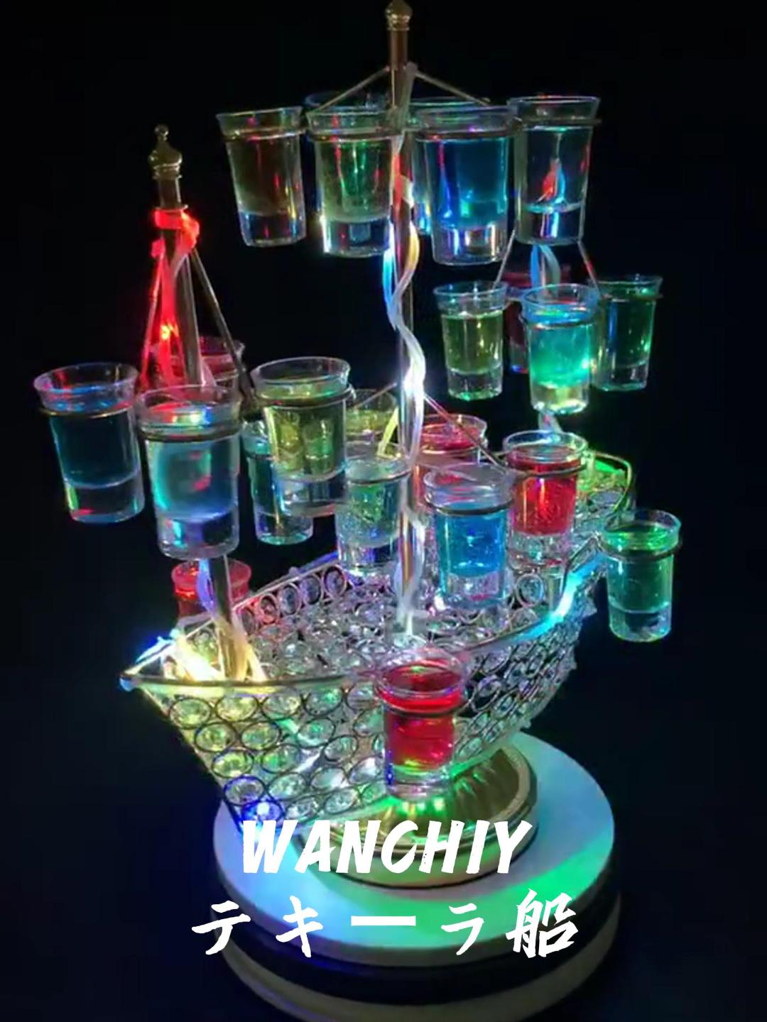 カート　グラス、ボトル置き Amazon｜WANCHIY テキーラ観覧車 ハート型 24穴 LED酒ボルトの