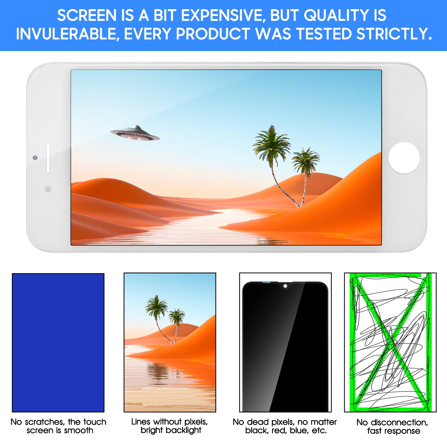 LADYSON Pantalla para iPhone 6S Pantalla 4.7" para iPhone 6S A1633 A1688 A1691 A1700 Pantalla LCD Display Touch Screen Digitizer Assembly Piezas de repuesto (Blanco)