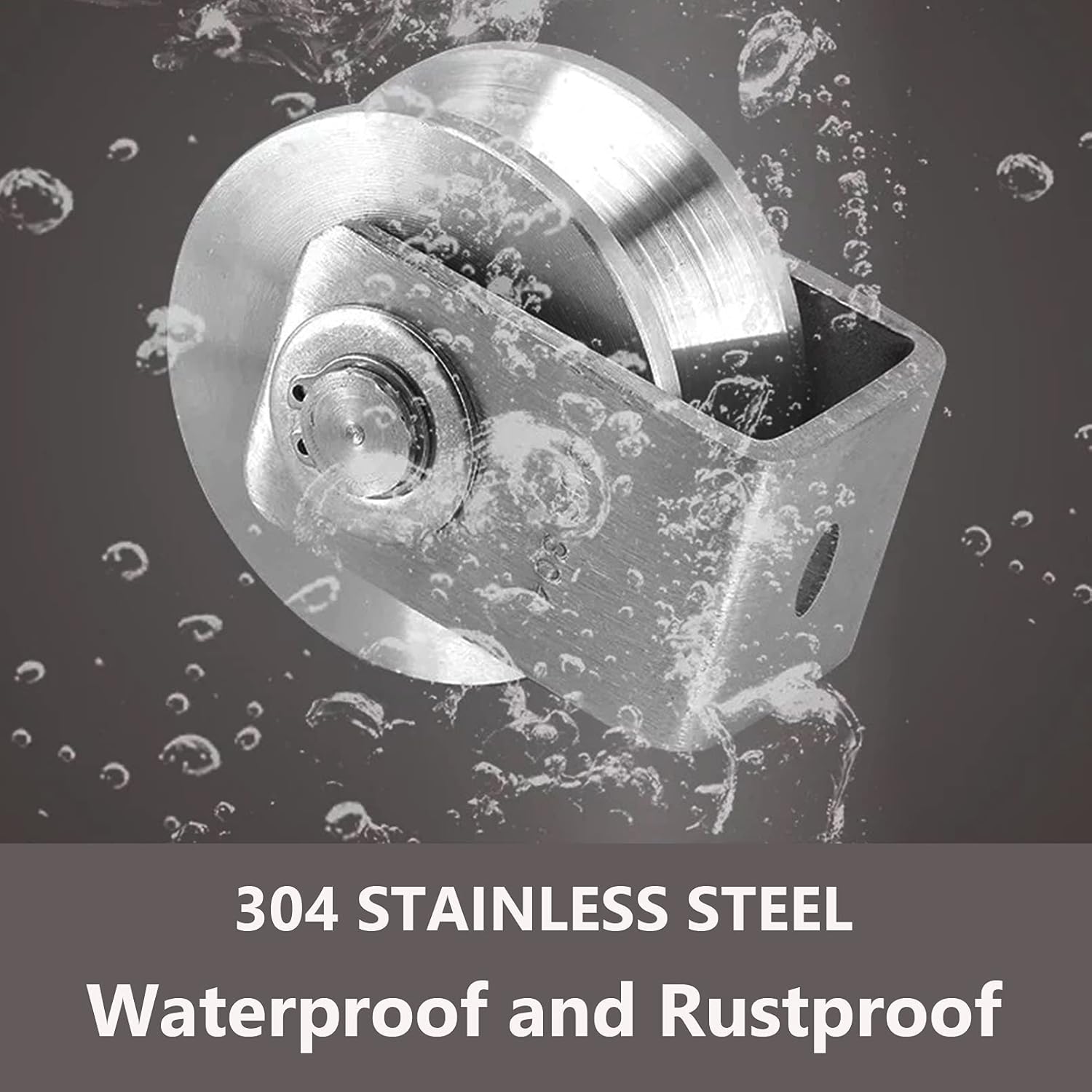 V Groove Caster 3inch 304 Stainless Steel Sliding Gate Roller Wheel Track Rail Rigid Plate Caster with Bracket for Inverted Track Gate Frame: Industrial & Scientific