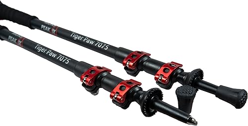 Miniatura 3 de Tiger Paw 7075 - Bastones de trekking, color negro, altura ajustable