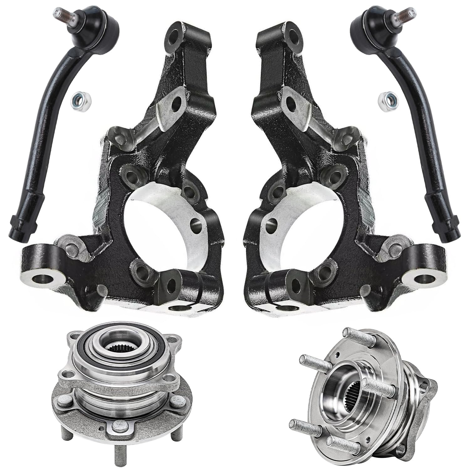 Detroit Axle - 6pc Front Loaded Knuckles Kit for 2007-2012