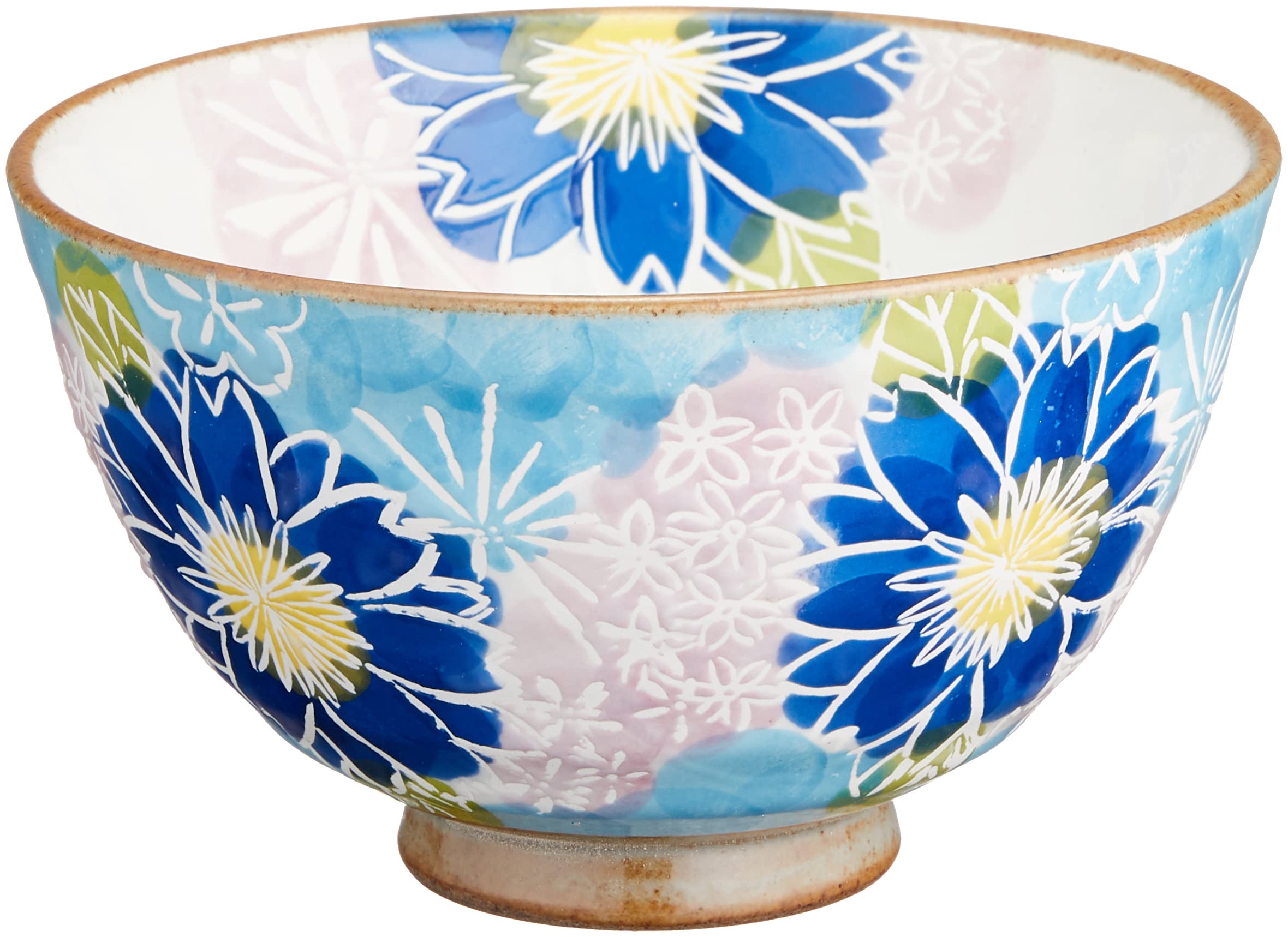 Amazon｜奥川陶器 波佐見焼 お茶碗 ご飯茶碗 飯碗 大 花更紗 青 ブルー