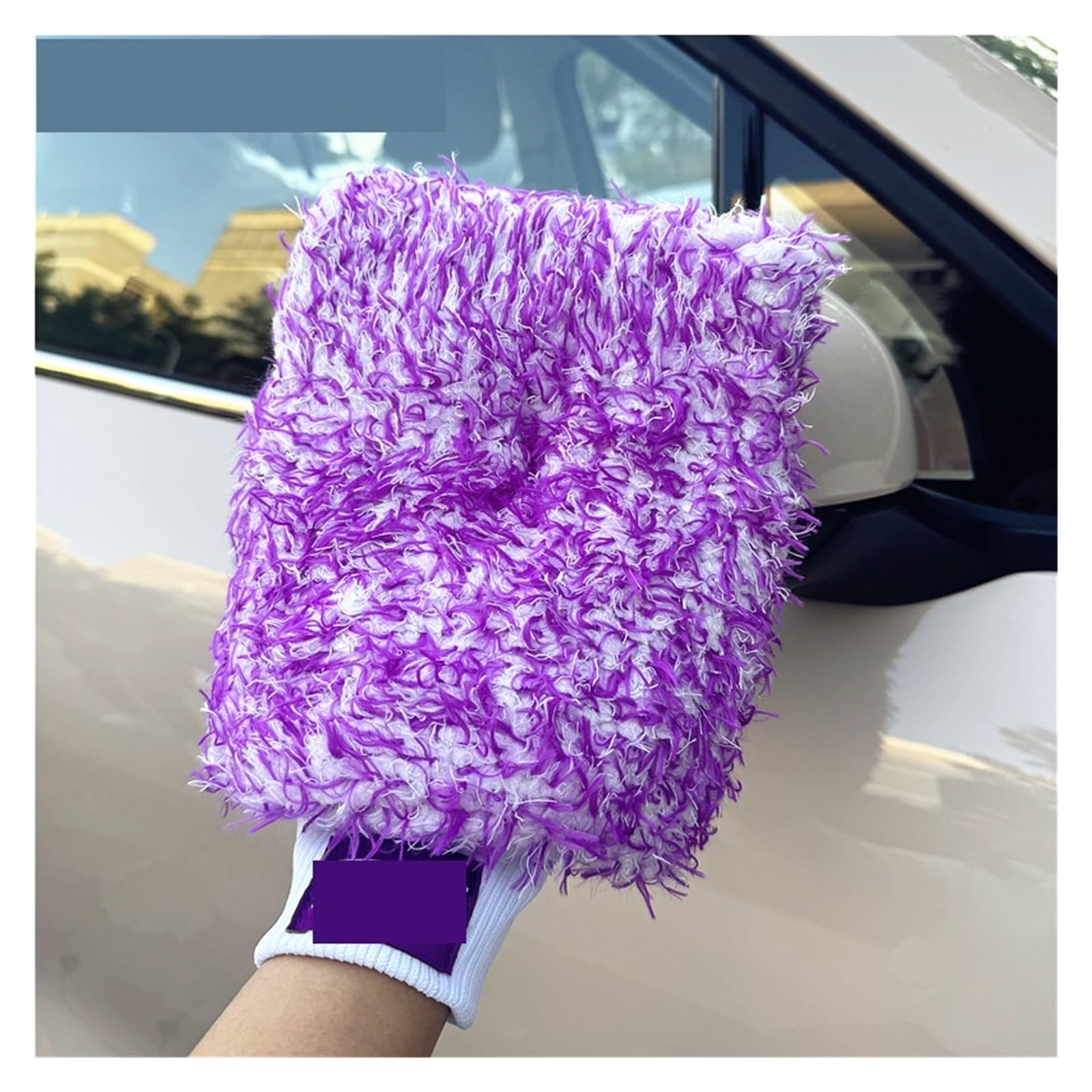 Genérico Guante de Microfibra púrpura, manopla Lavado Autos con Forro Interior Puntada Espuma súper absorbencia(10 Purple Mitt)