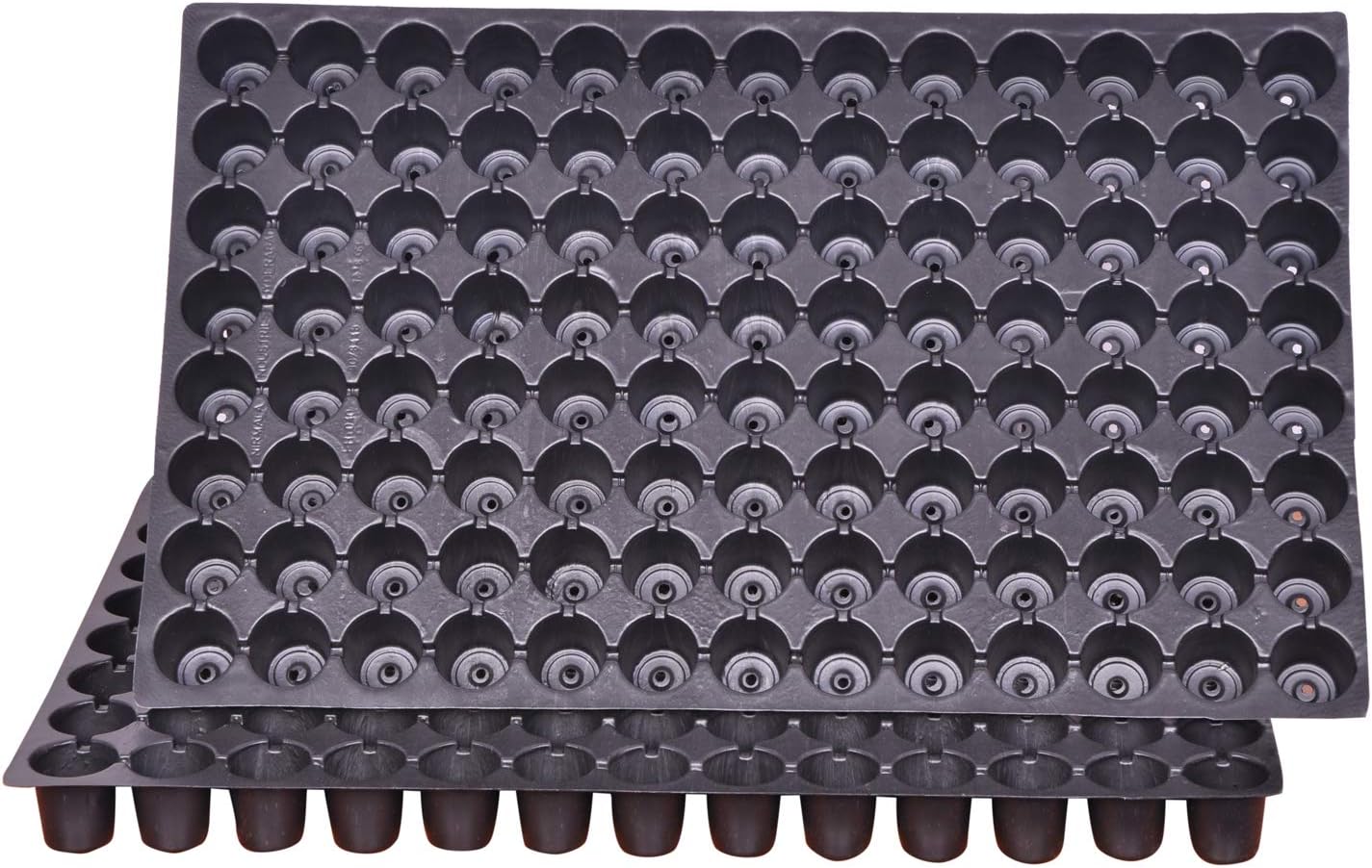 MIJHA Plastic Tray, Black, Set of 10