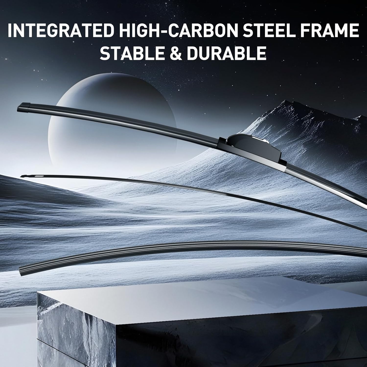 Ultra Quiet Frameless Wipers Blades - heavy rain wipers,Streak-Free | 5 Adapters, Fits 99% Vehicles, All-Season universal quiet windshield wipers,Easy Install,Car Parts,Auto Parts (22+22)