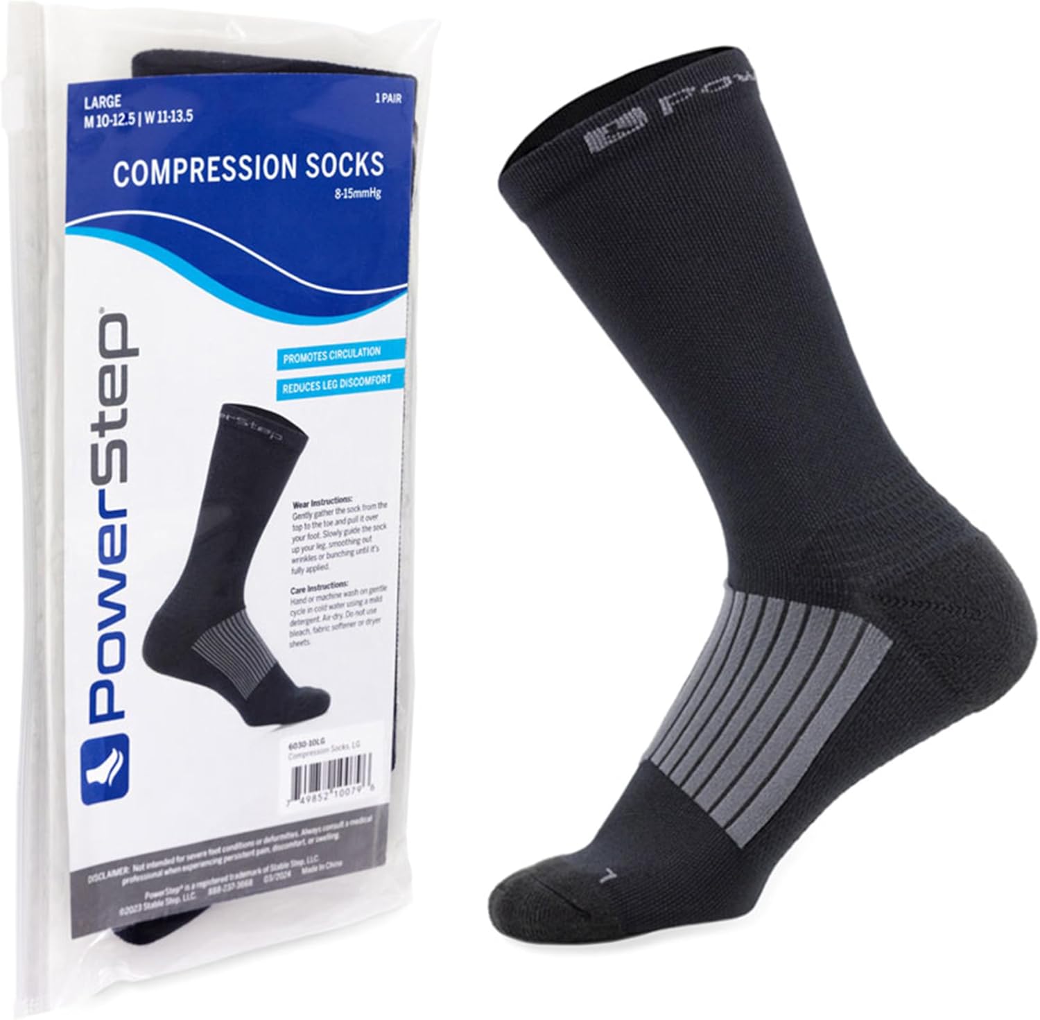 PowerStep Compression Socks for Running & Everyday Support, Circulation Improvement - Amazon product rated Grade C