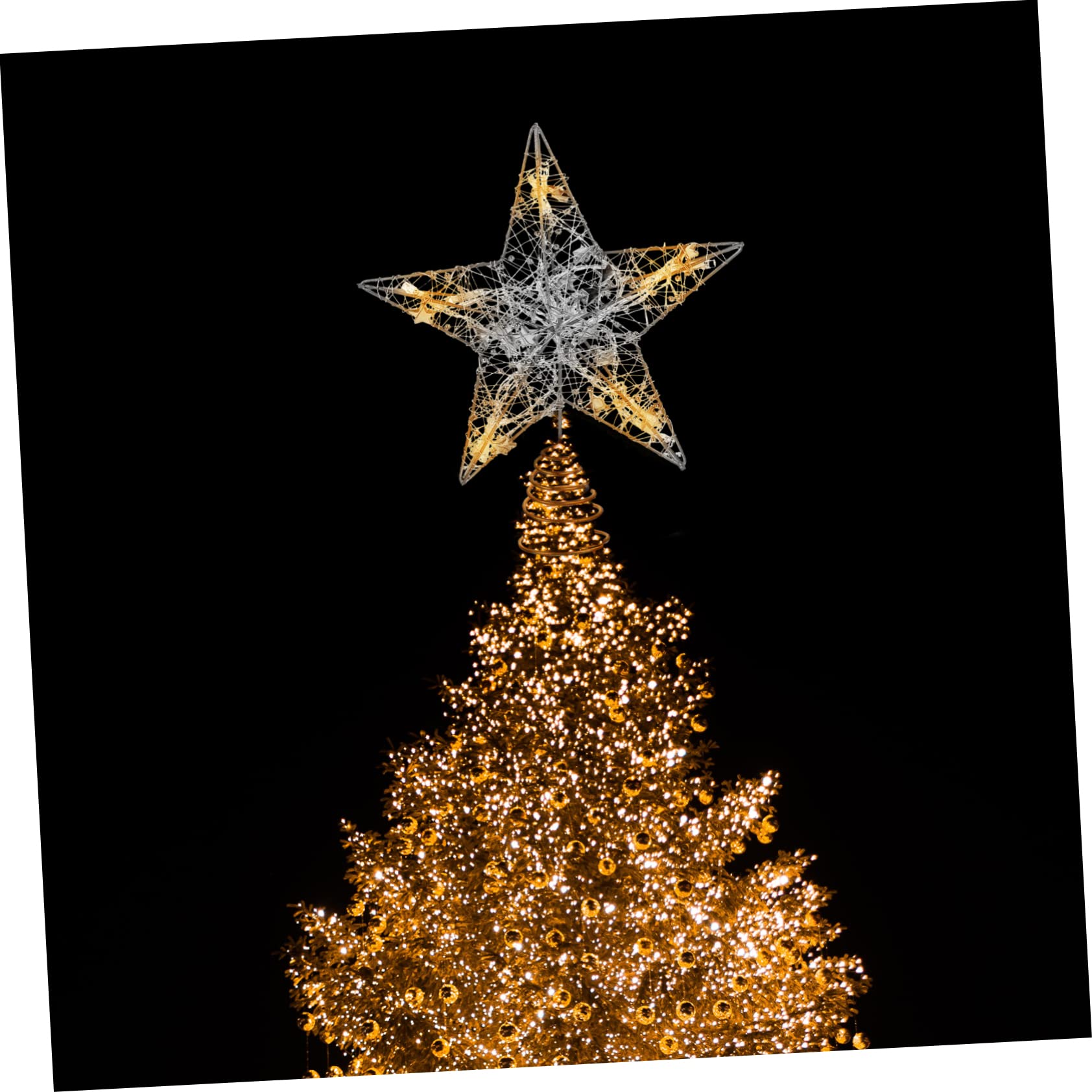 Didiseaon 2pezzi Puntale Albero Di Natale Con Led Forma Di Stella Decorazione Natalizia Elegante Per Alberi Uffici e Negozi Facile Da Installare Aspetto Nobile e Lussuoso