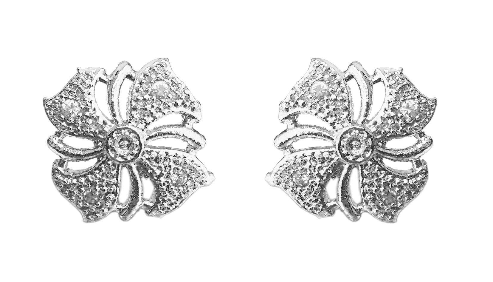 SKN Jewellery Silver American Diamond Stud Earrings Jewellery Gift for Women & Girls (SKN-1394) (B08H1C1D4H) Amazon Price History, Amazon Price Tracker