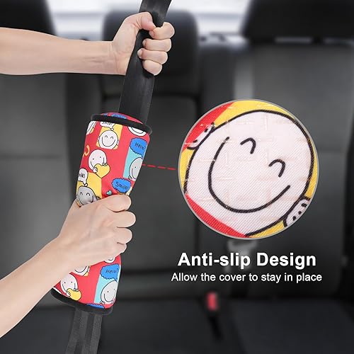 Miniatura 3 de WayToGo Funda para cinturón de seguridad para niños, bonito patrón de dibujos animados para niñas y niños, cojín para cinturón de seguridad para