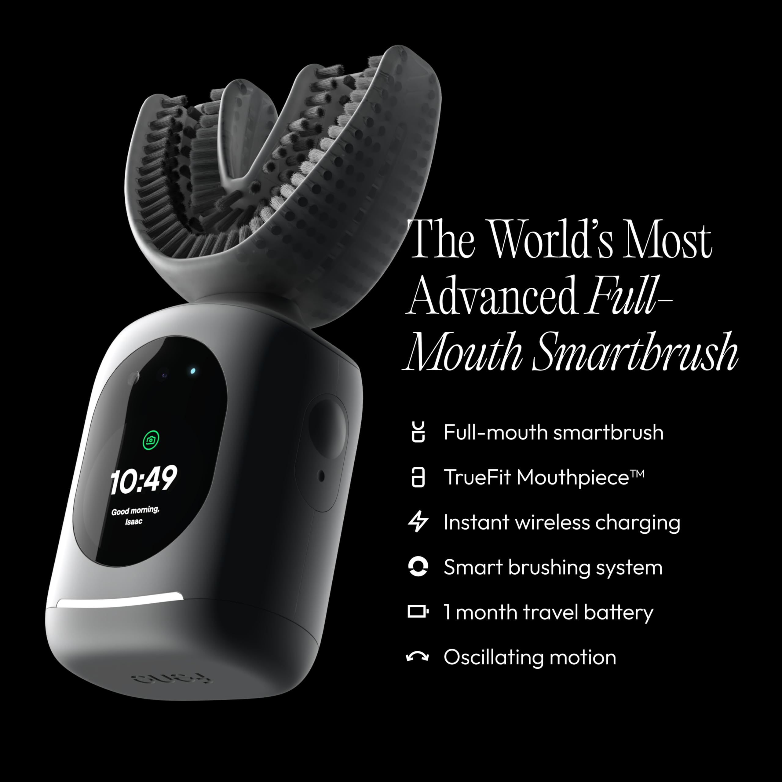 Feno Smartbrush Founders Edition Plus - Spazzolino elettrico alimentato dall'intelligenza artificiale con bocchino personalizzato, dentifricio in schiuma (3 tubi), raschietto per lingua e abbonamento