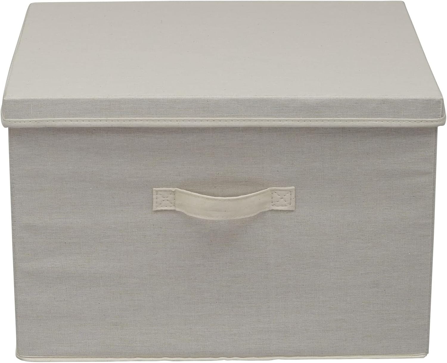 Natural Canvas Collapsible Fabric Storage Box with Lid