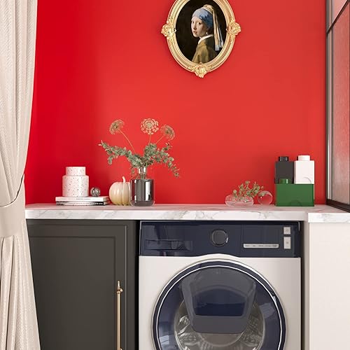 Miniatura 3 de VaryPaper Papel adhesivo rojo grueso de 15.7 x 78.7 pulgadas, color rojo mate, autoadhesivo, extraíble, impermeable, decorativo, rollo de vinilo