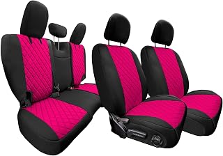 FH Group Custom Fit Car Seat Covers Specifically Made for Jeep Wrangler JL 4DR 2018-2024 Ultraflex Neoprene Water Resistant Automotive Seat Covers - Full Set Pink