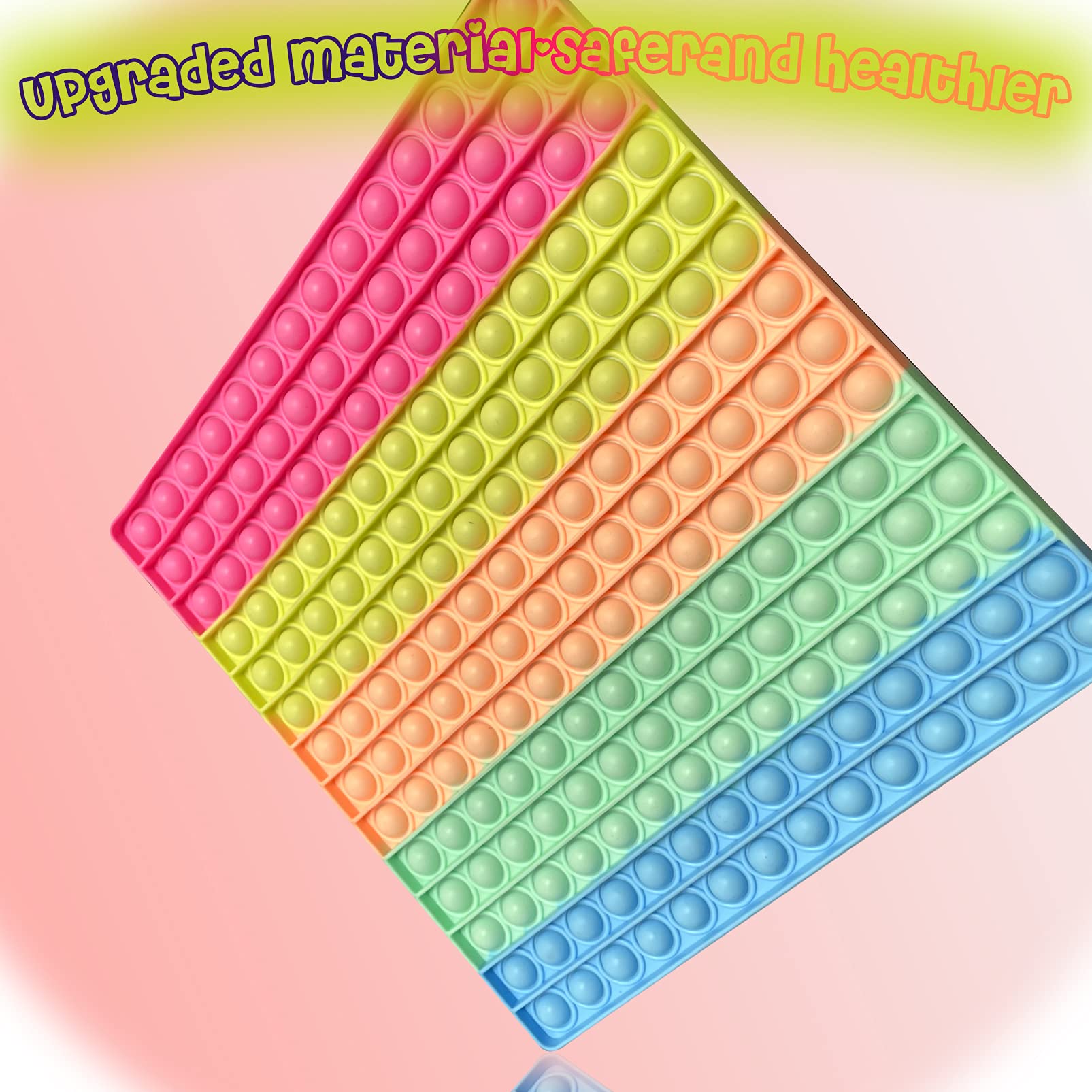 Pop It Fidget Pack Big Size Push Pop Bubble Fidget Sensory Rainbow Jumbo Toys,Autism Special