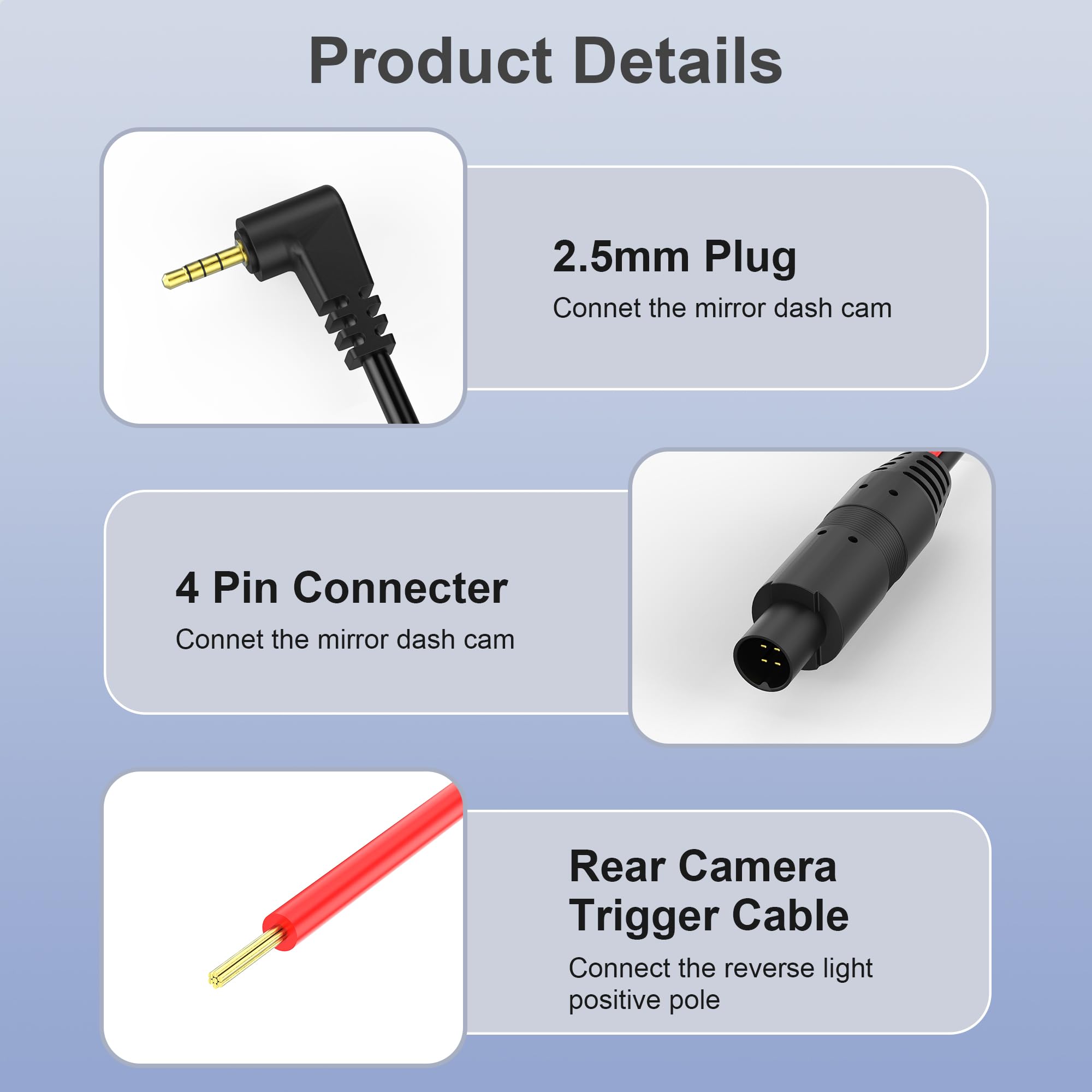 WOLFBOX Rear Camera Extension Cord Cable For G840S Italy - Foto 7