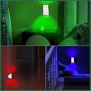 LED Night Lights Plug into Wall, Dusk to Dawn Sensor 7-Colors RGB Plug in Night Light, 90 Rotatable Modern NightLights 0-100LM Dimmable Nightlight for Christmas Bedroom Bathroom Hallway Stair, 2 Pack