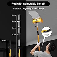 Vista 3 de 10 inch Drywall Flat Finishing Box, Professional Aluminum Drywall Flat Trim Box with 120° Adjustable Handle(35-60 inch) for Plasterboard Wallboard