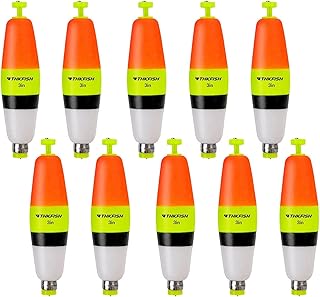 THKFISH Fishing Bobbers Floats 5PCS EVA Foam Round Floats Red/Green Snap-On Weighted Bobbers Cigar Floats Spring Fishing Buoy Accessories for Freshwater Saltwater