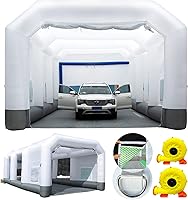 Vista 10 de GORILLASPRO Cabina de pintura inflable portátil de 16.5 x 10 x 8 pies, cabina de pulverización inflable con soplador de 550 W, sistema de filtro